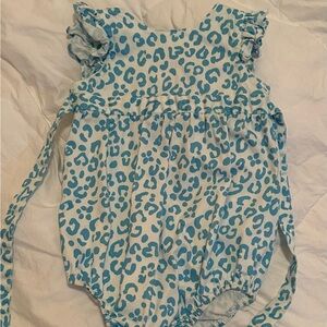 Blue Leopard Print Kids One Piece